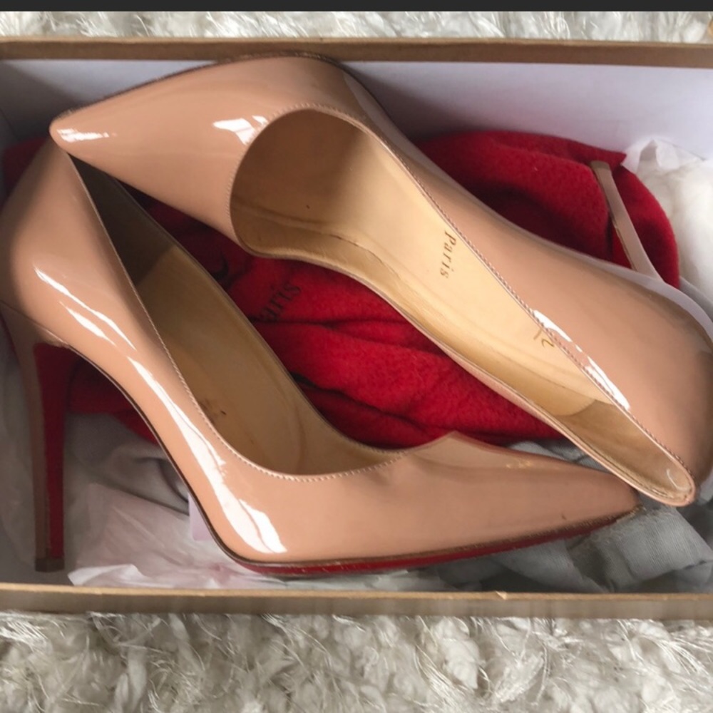 Louboutin pigalle nude size 38 comes with original box receipt and dust bag